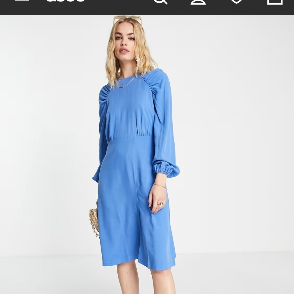 Closet Light Blue Long Sleeve Dress